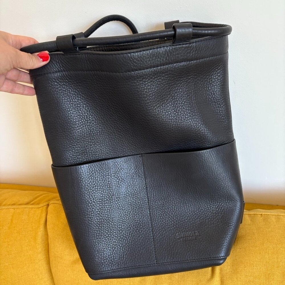 Shinola Pocket Drawstring Backpack Black